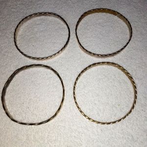 4 sterling silver bangles